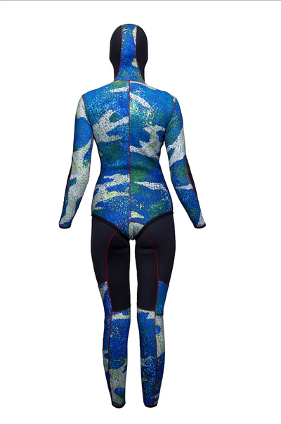 PoloSub Womens Open Cell Blue Camo Wetsuit 3.5mm